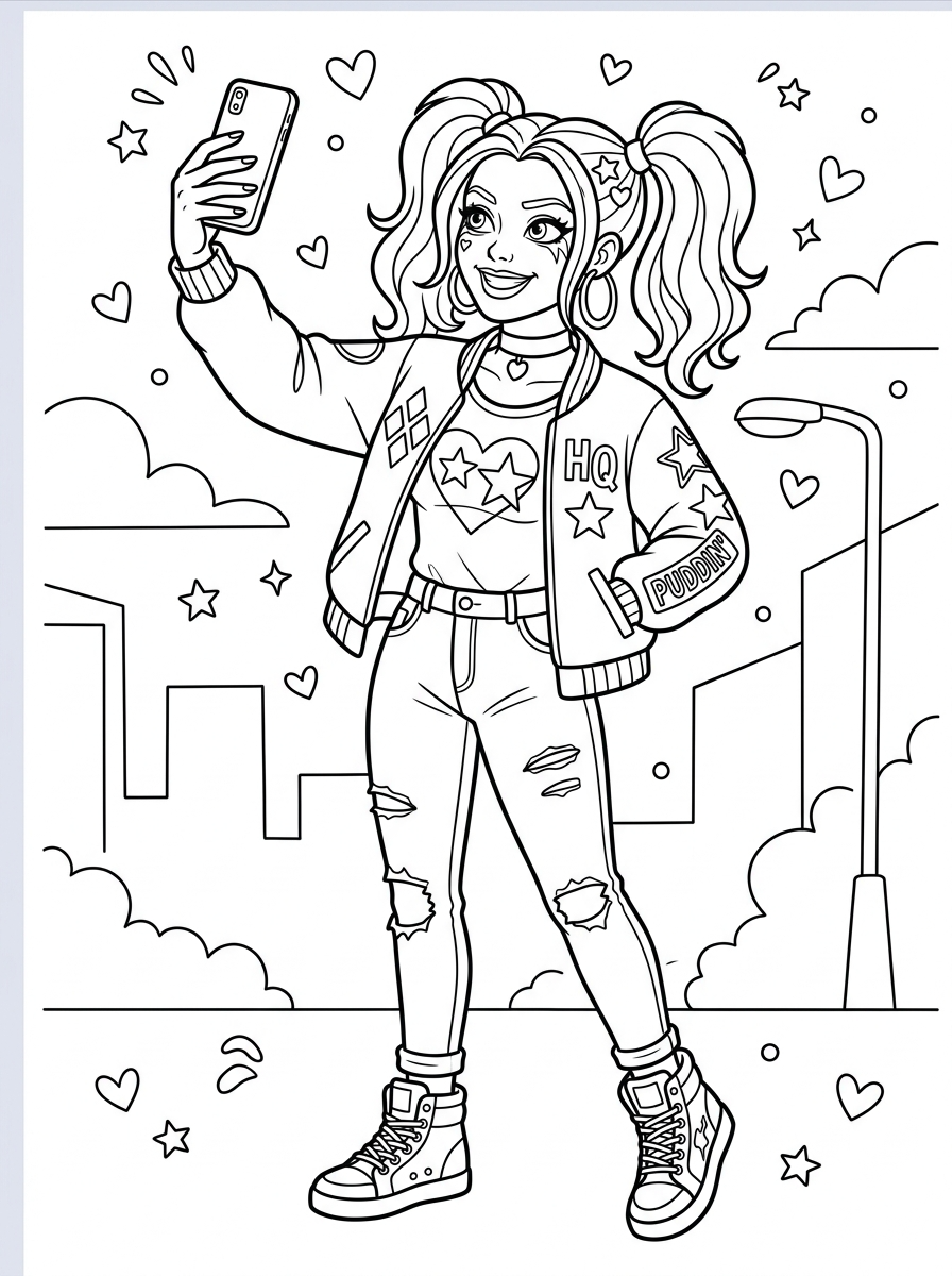 Disegni da colorare di Harley Quinn 27 Disegni da colorare di Harley Quinn stampabili gratuitamente 1
