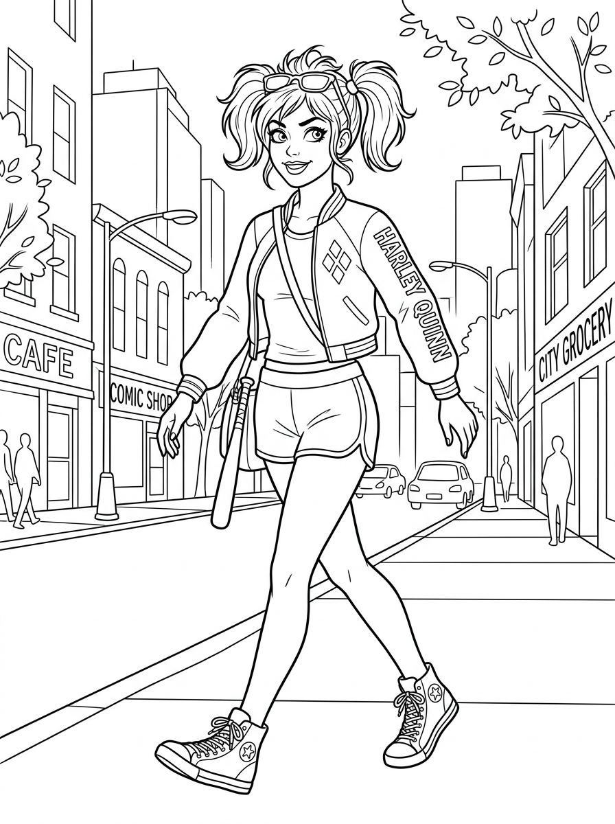 Disegni da colorare di Harley Quinn 28 Disegni da colorare di Harley Quinn facili