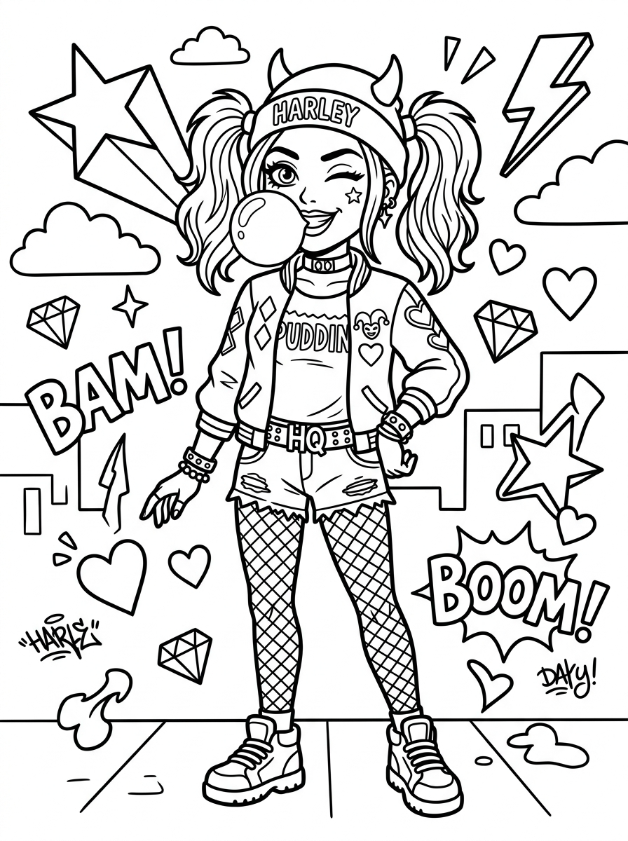 Disegni da colorare di Harley Quinn 29 Disegni da colorare di Harley Quinn