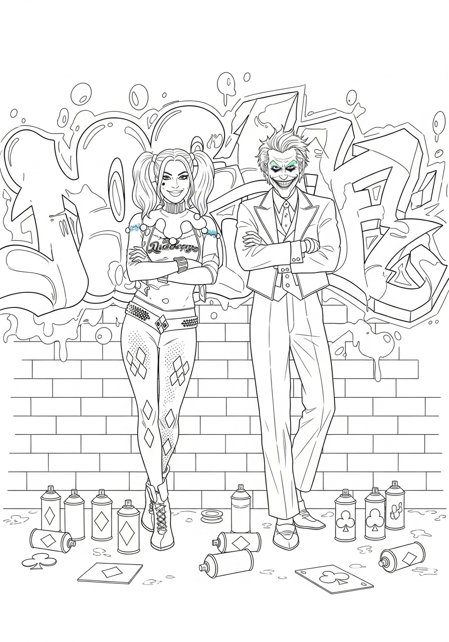 Disegni da colorare di Harley Quinn 4 Disegni da colorare di Harley Quinn stampabili gratuitamente