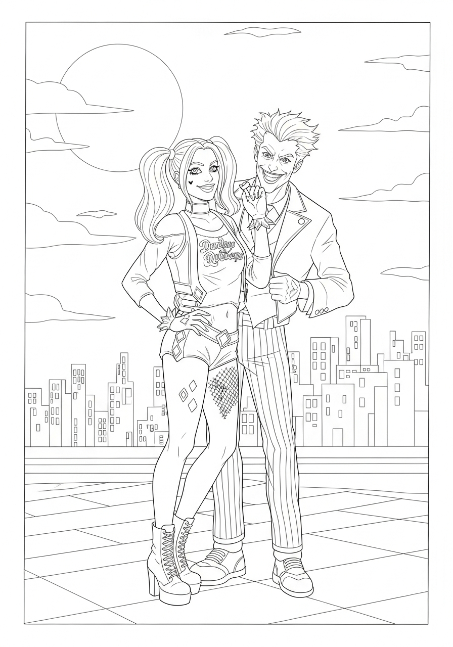 Disegni da colorare di Harley Quinn 8 Disegni da colorare di Harley Quinn