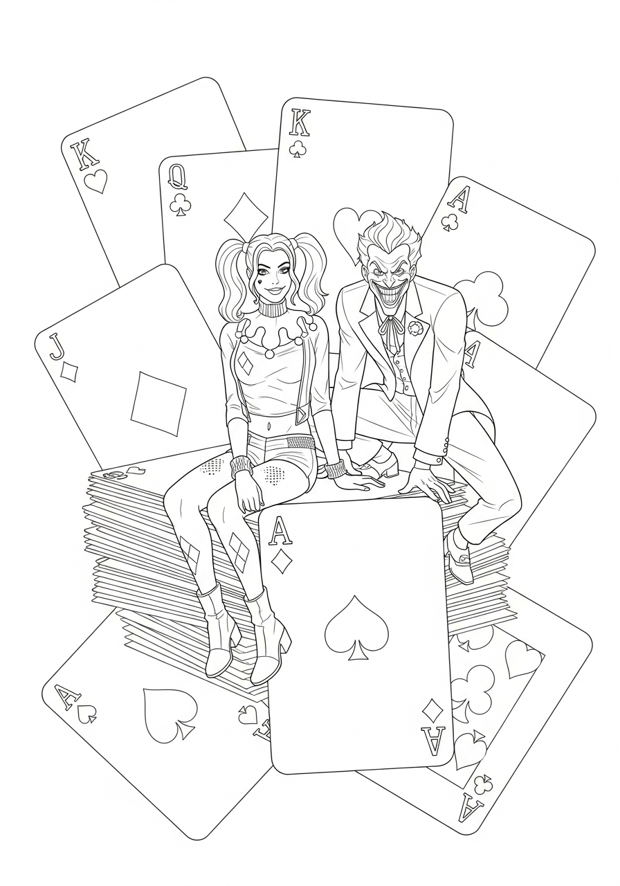 Disegni da colorare di Harley Quinn 9 Disegni da colorare di Harley Quinn gratuiti
