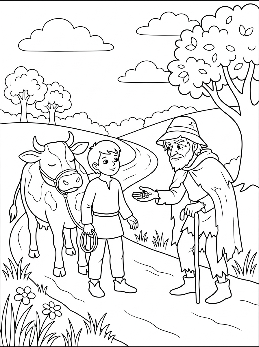 Disegni da colorare di Jack e il fagiolo magico - Pagina 13 Disegni da colorare per adulti di Jack e il fagiolo magico