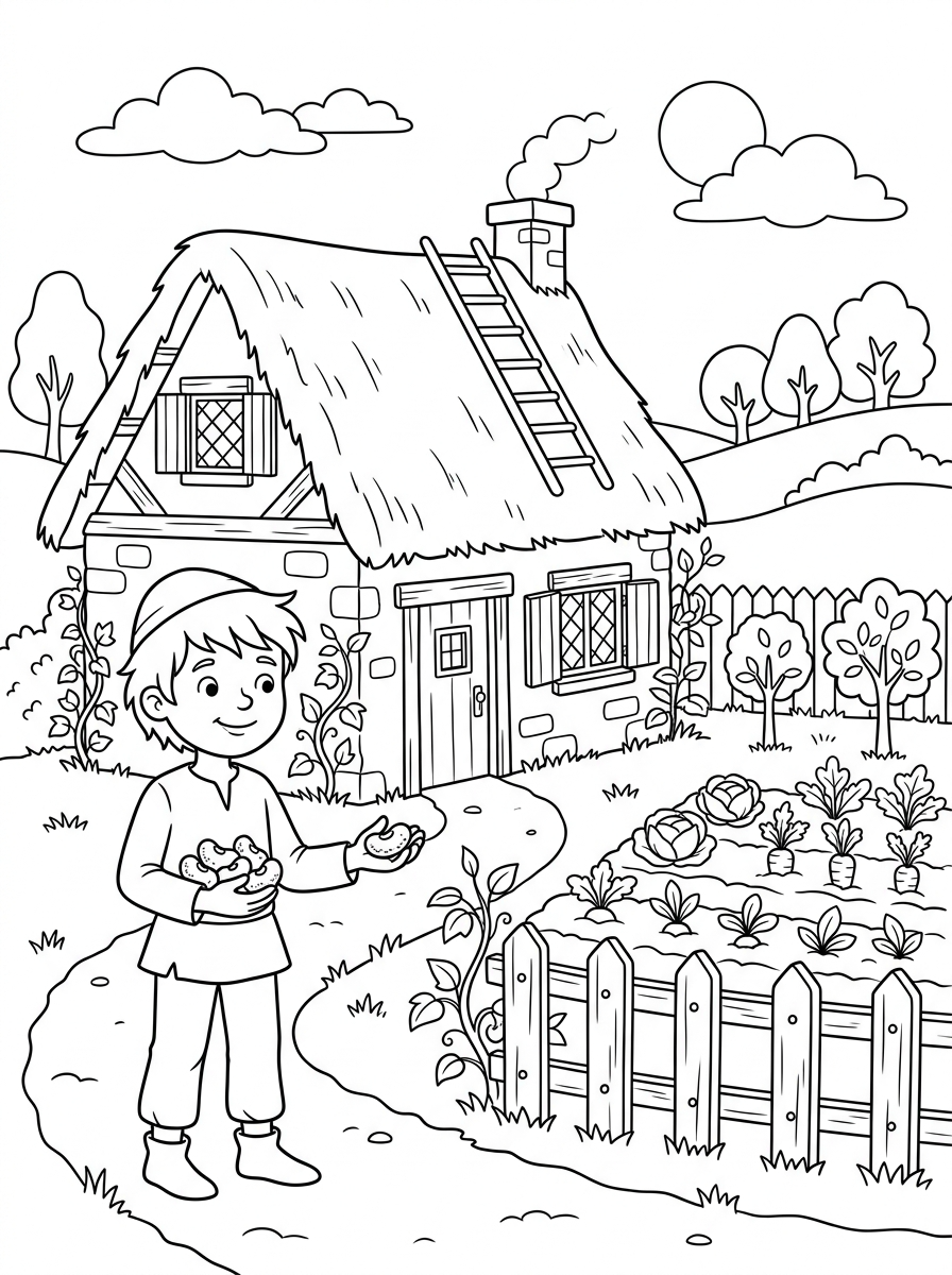 Disegni da colorare di Jack e il fagiolo magico - Pagina 15 Disegni da colorare facili e carini di Jack e il fagiolo magico