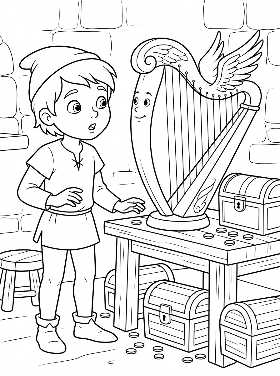 Disegni da colorare di Jack e il fagiolo magico - Pagina 16 Disegni da colorare di Jack e il fagiolo magico per adulti