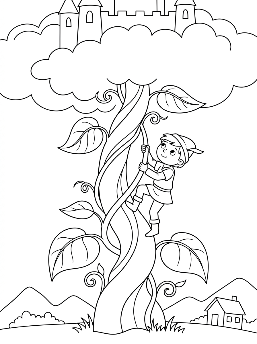 Disegni da colorare di Jack e il fagiolo magico - Pagina 5 Disegni da colorare gratuiti di Jack e il fagiolo magico: alberi