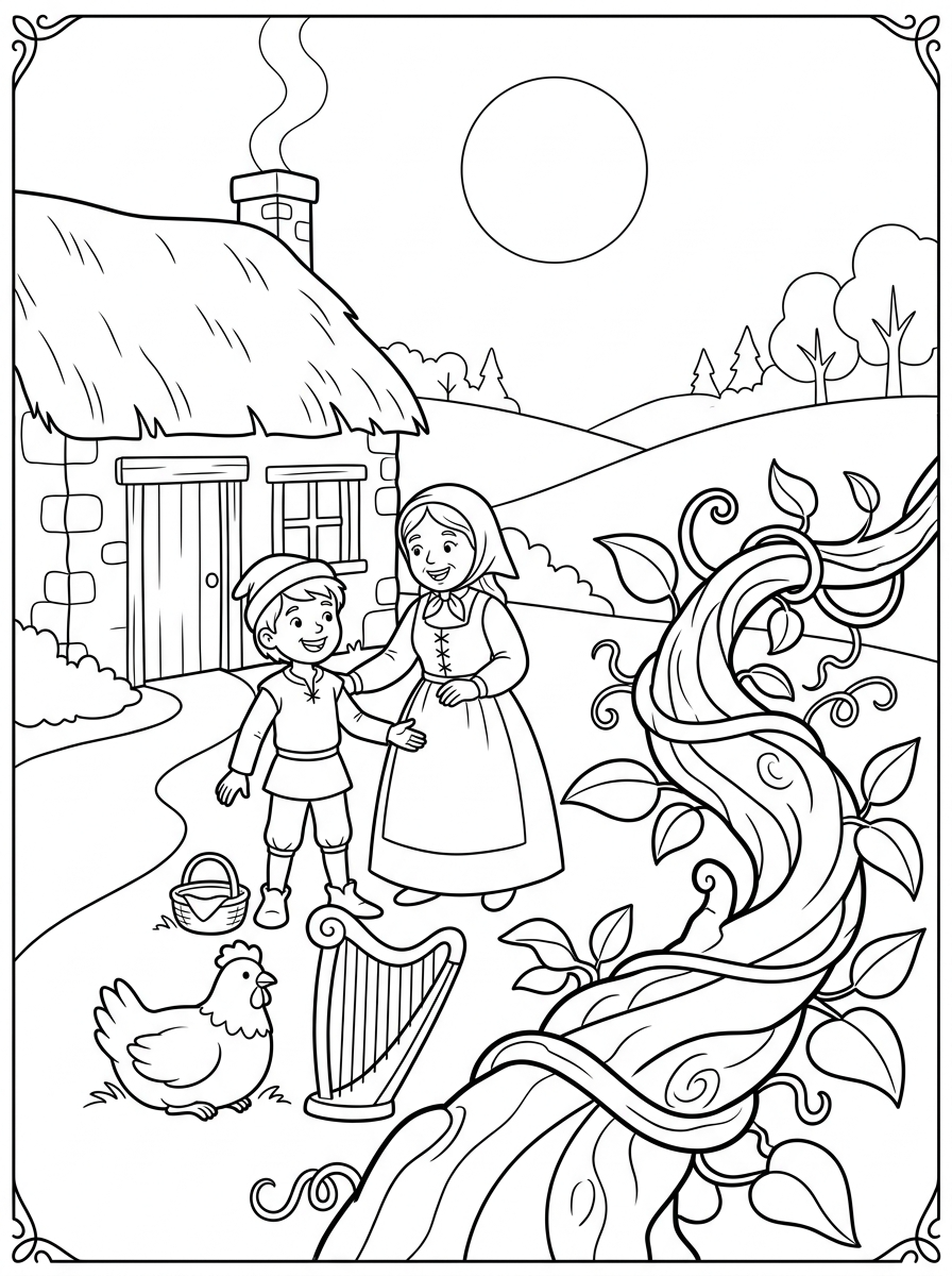 Disegni da colorare di Jack e il fagiolo magico - Pagina 7 Disegni da colorare dettagliati di Jack e il fagiolo magico