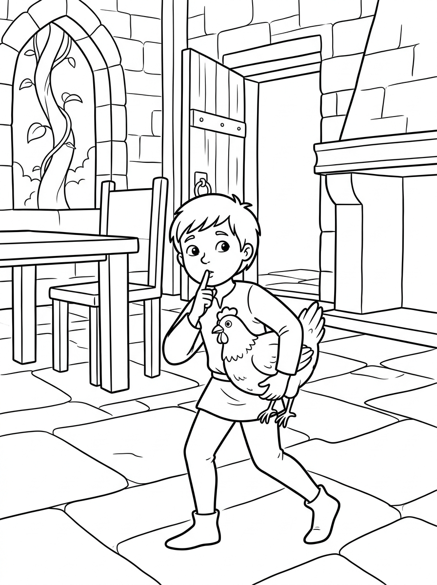 Disegni da colorare di Jack e il fagiolo magico - Pagina 8 Disegni da colorare di Jack e il fagiolo magico per bambini