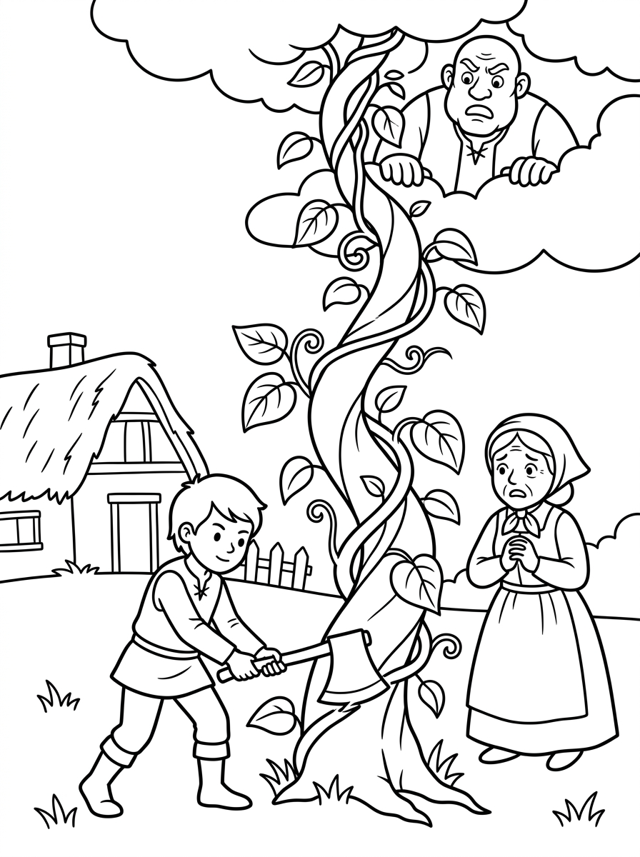 Disegni da colorare di Jack e il fagiolo magico - Pagina 9 Disegni da colorare gratuiti e stampabili di Jack e il fagiolo magico 1