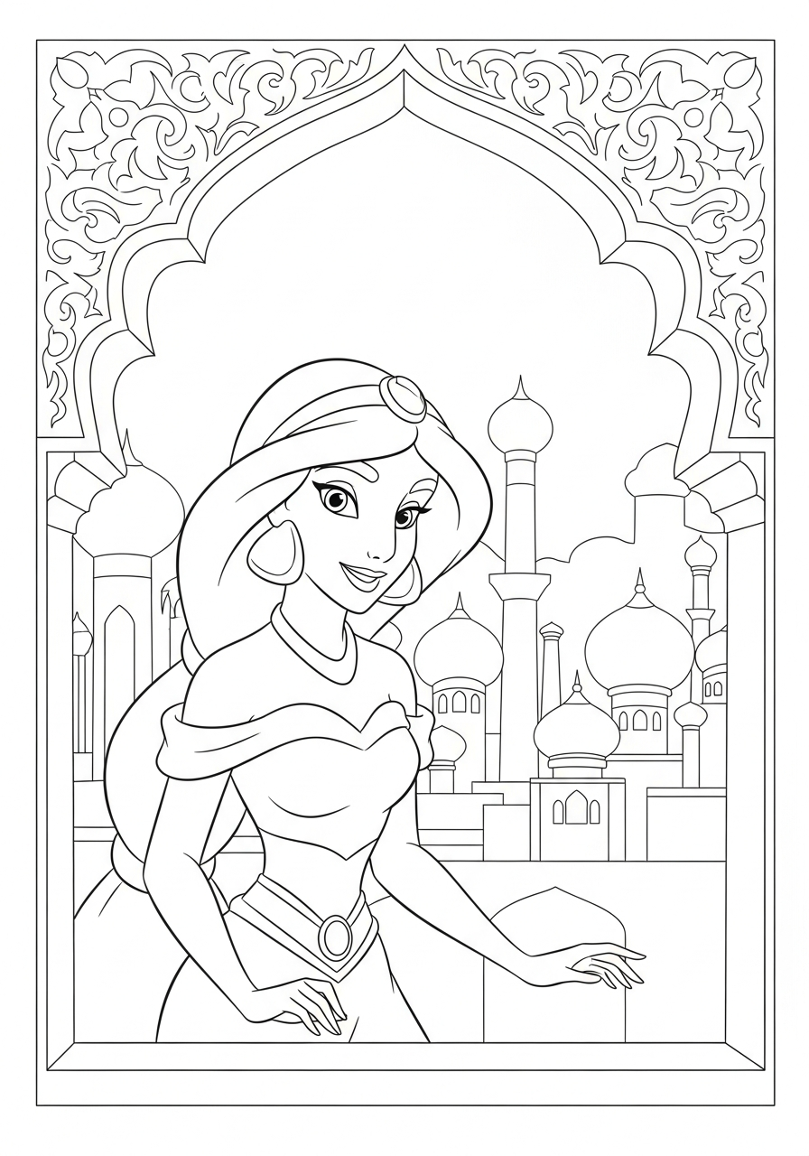 free Jasmine tree coloring pages 1