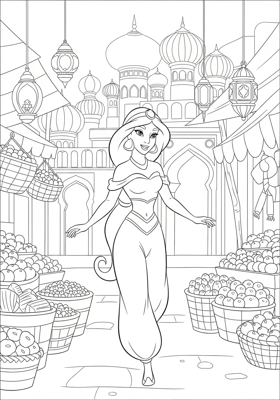 Jasmine adult coloring pages 1