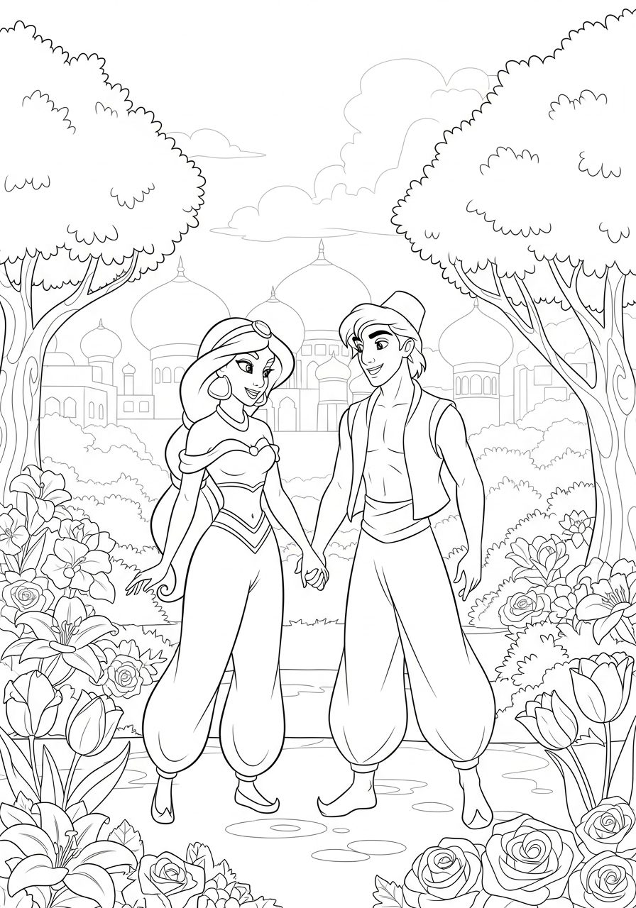free printable Jasmine coloring pages 1