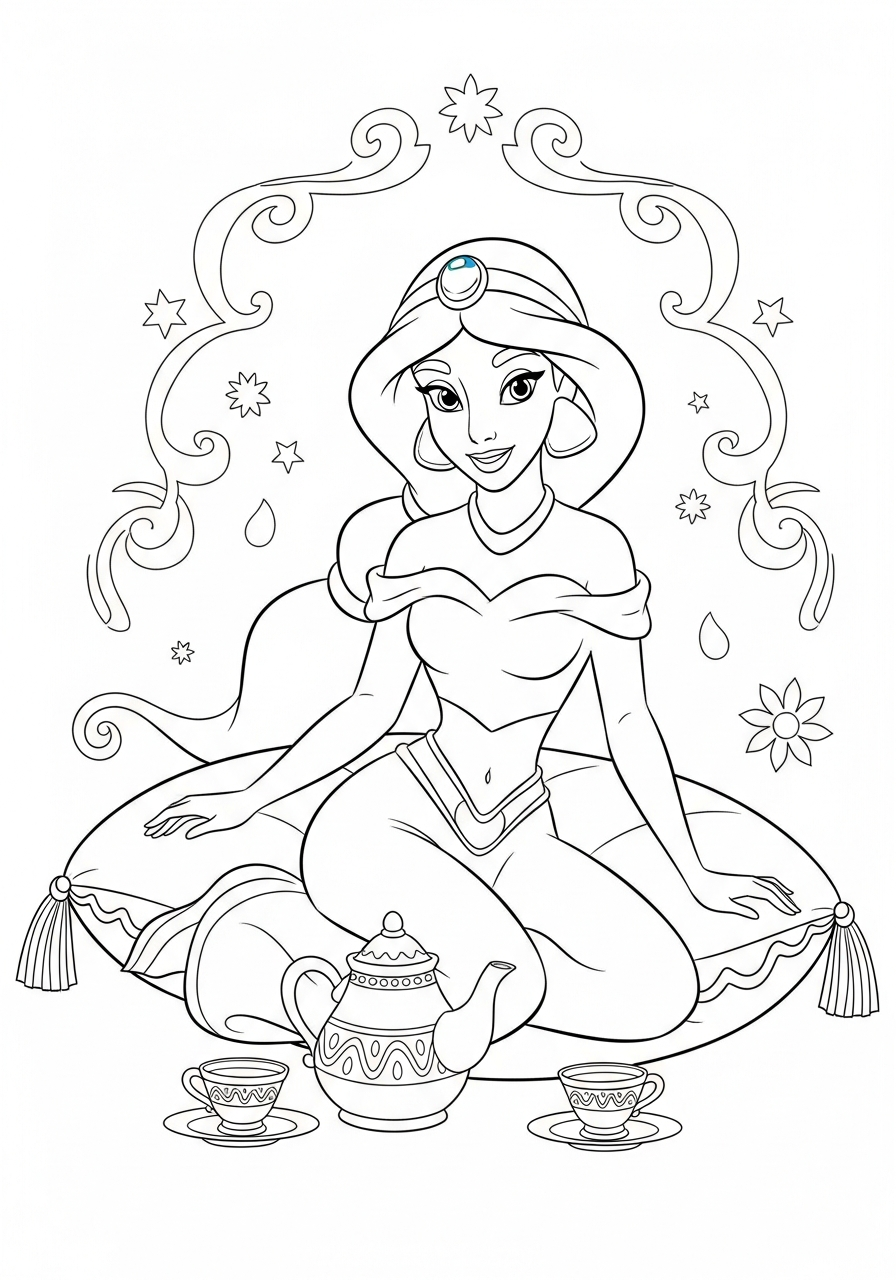 free Jasmine coloring pages for adults