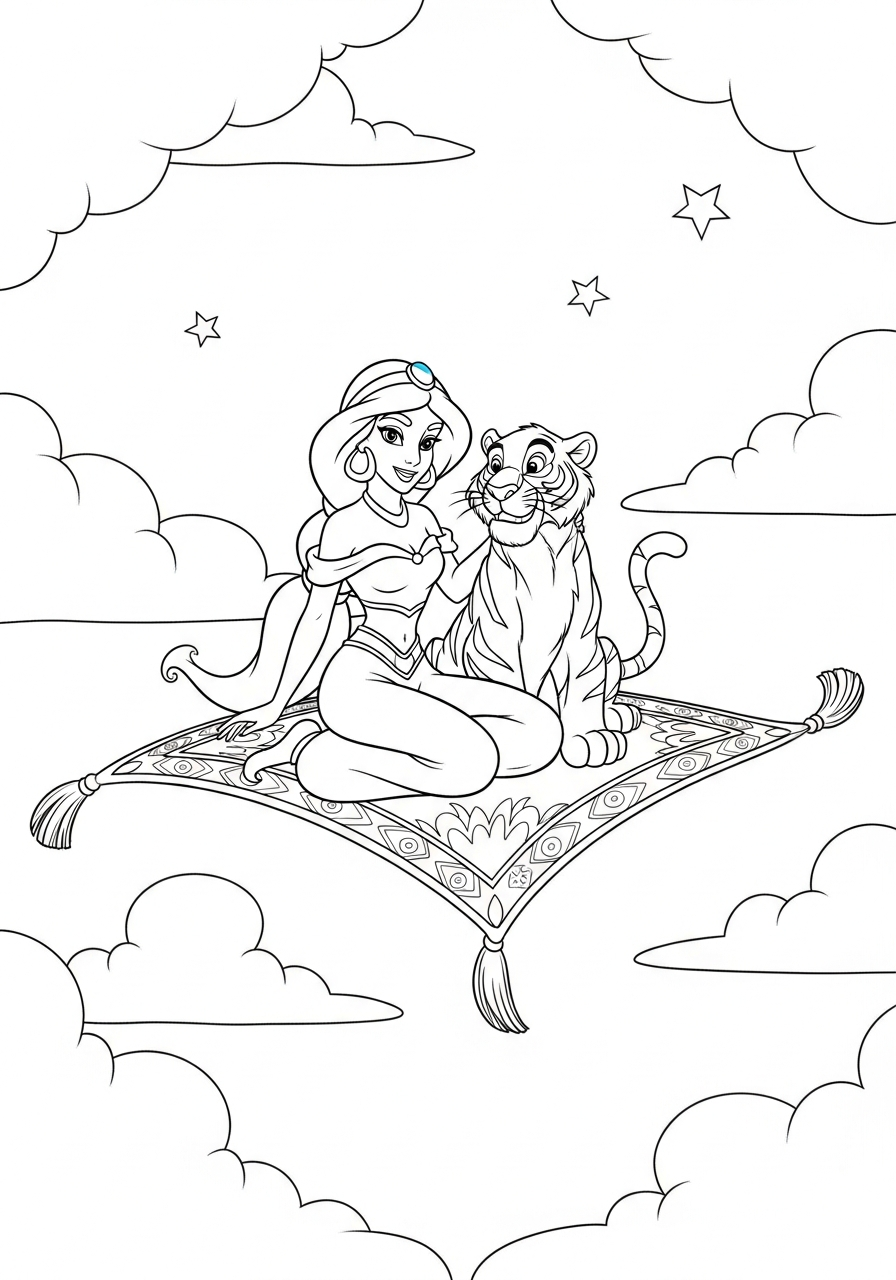 Jasmine coloring pages free