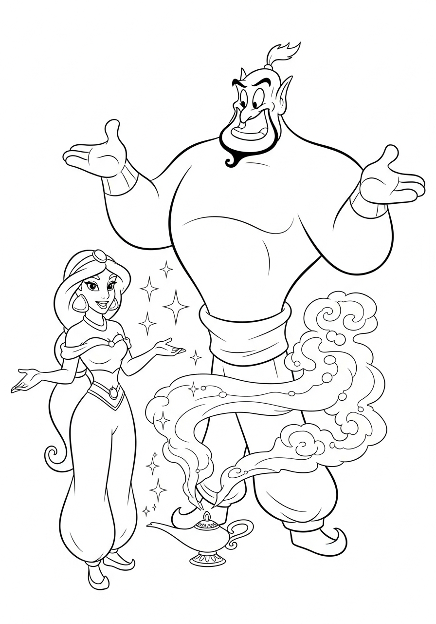 Jasmine free coloring pages 1
