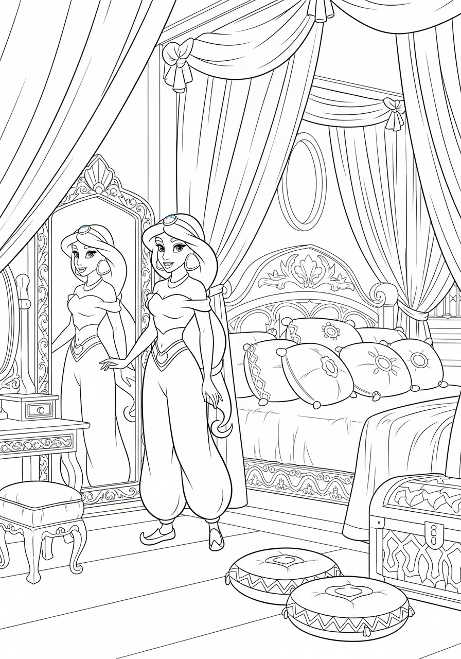 Jasmine free coloring pages 2