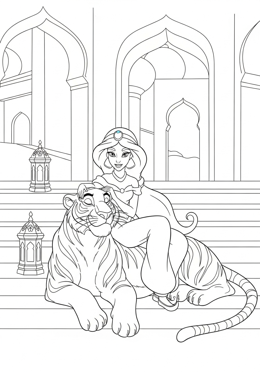 vintage Jasmine coloring pages