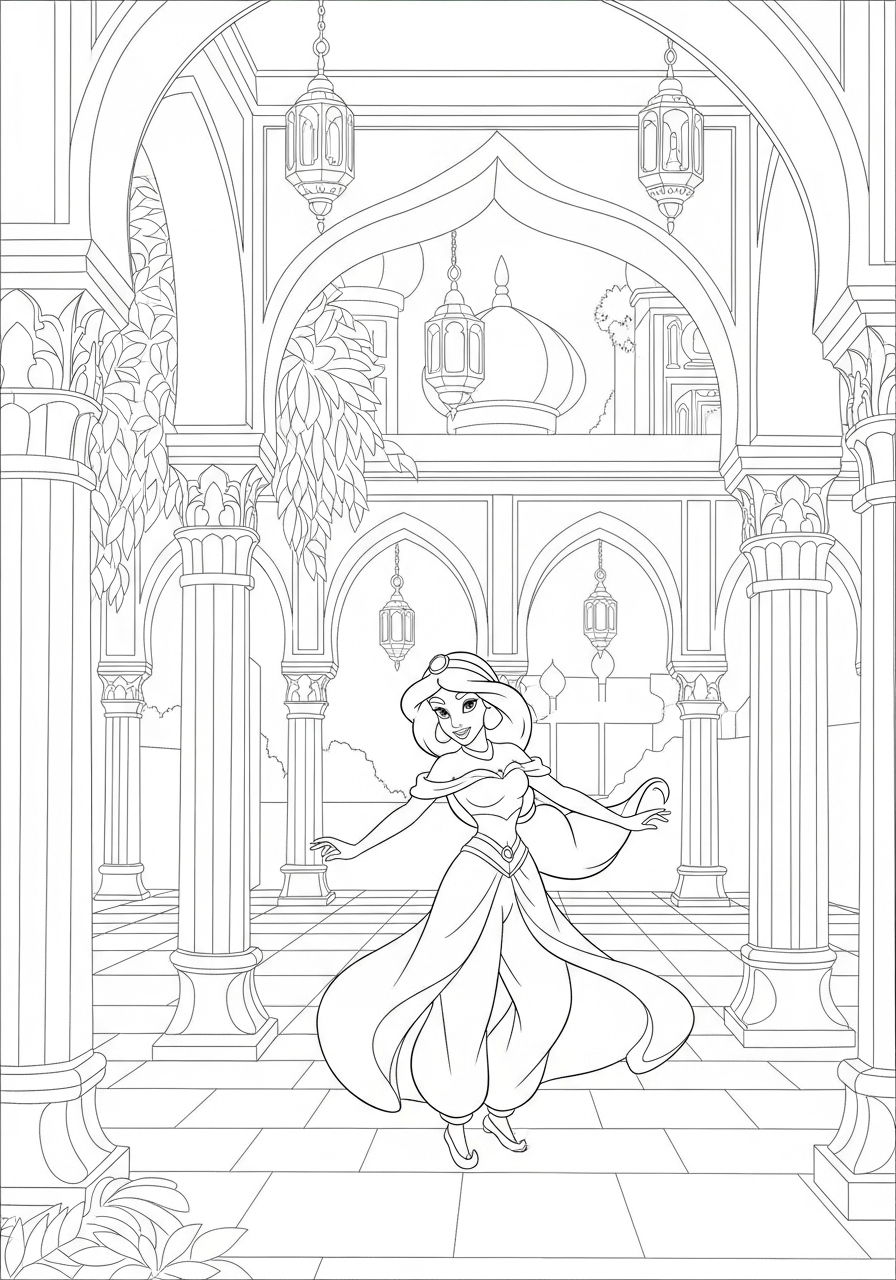 free printable Jasmine coloring pages