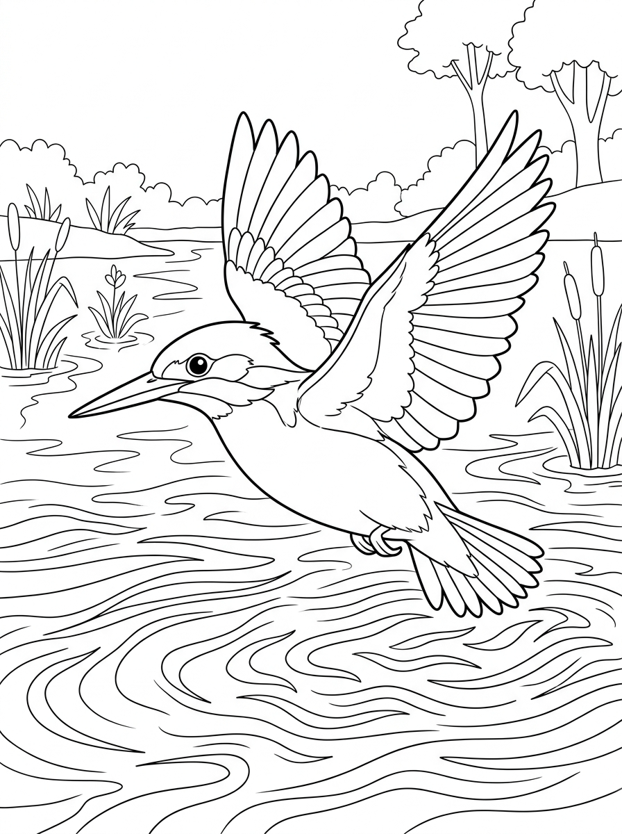 free Kingfisher printable coloring pages