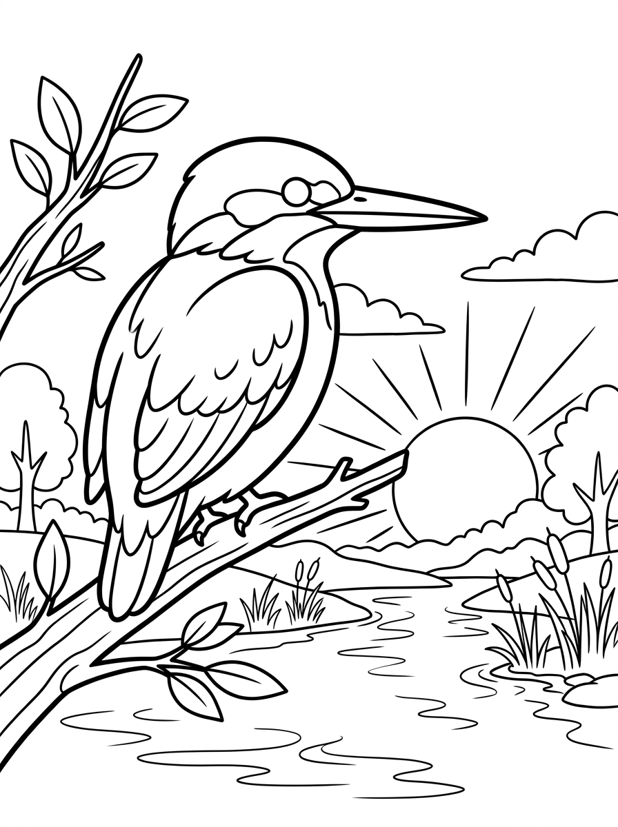 free coloring Kingfisher pages