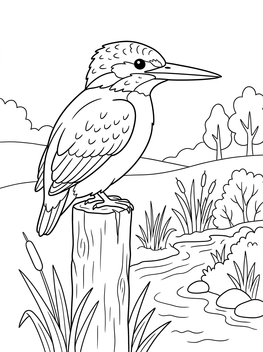 Kingfisher coloring pages for adults pdf
