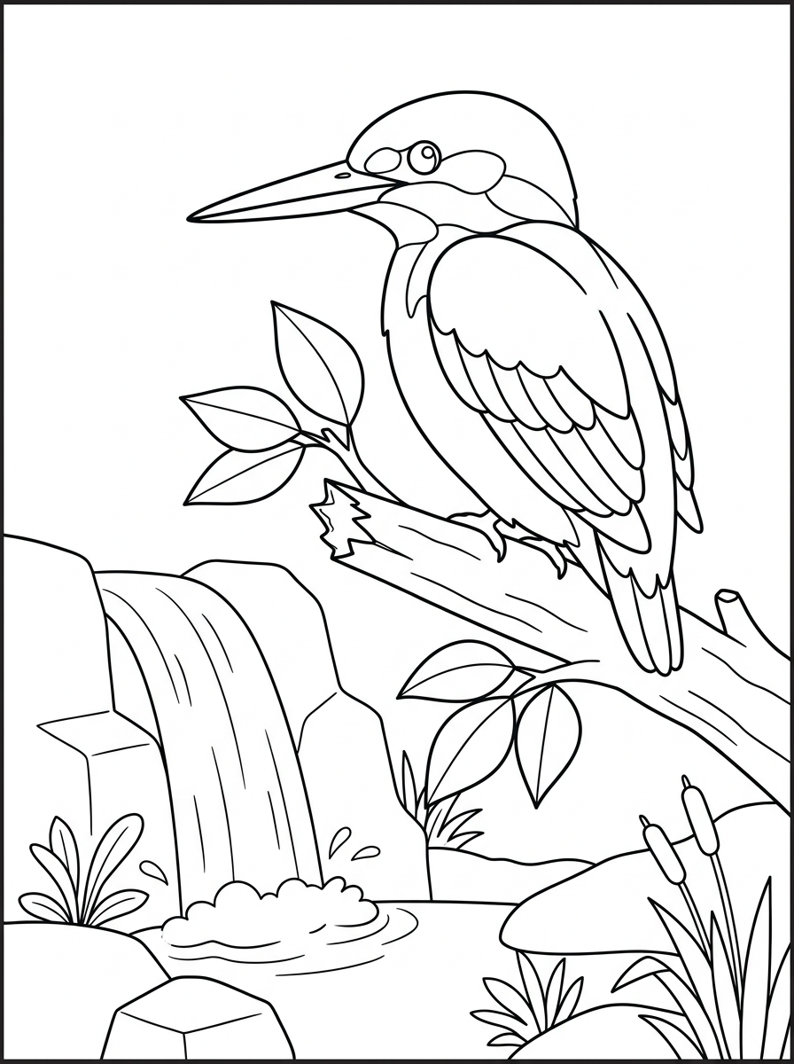 free Kingfisher printable coloring pages 1
