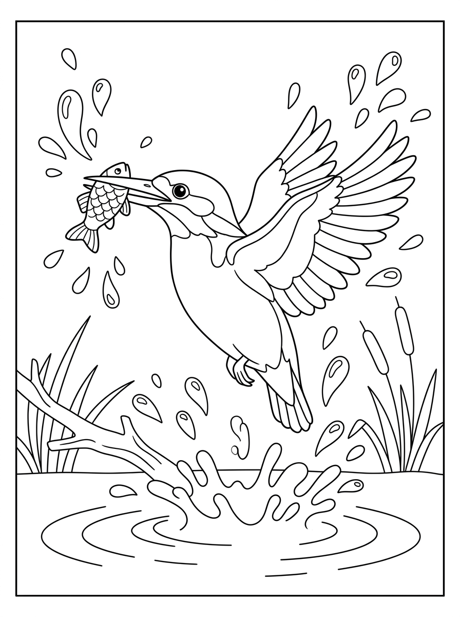 coloring pages for Kingfisher 2