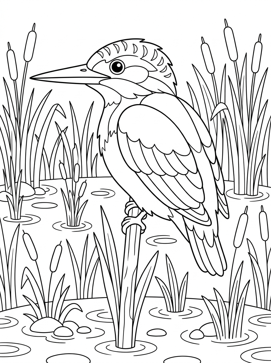 adult Kingfisher coloring pages