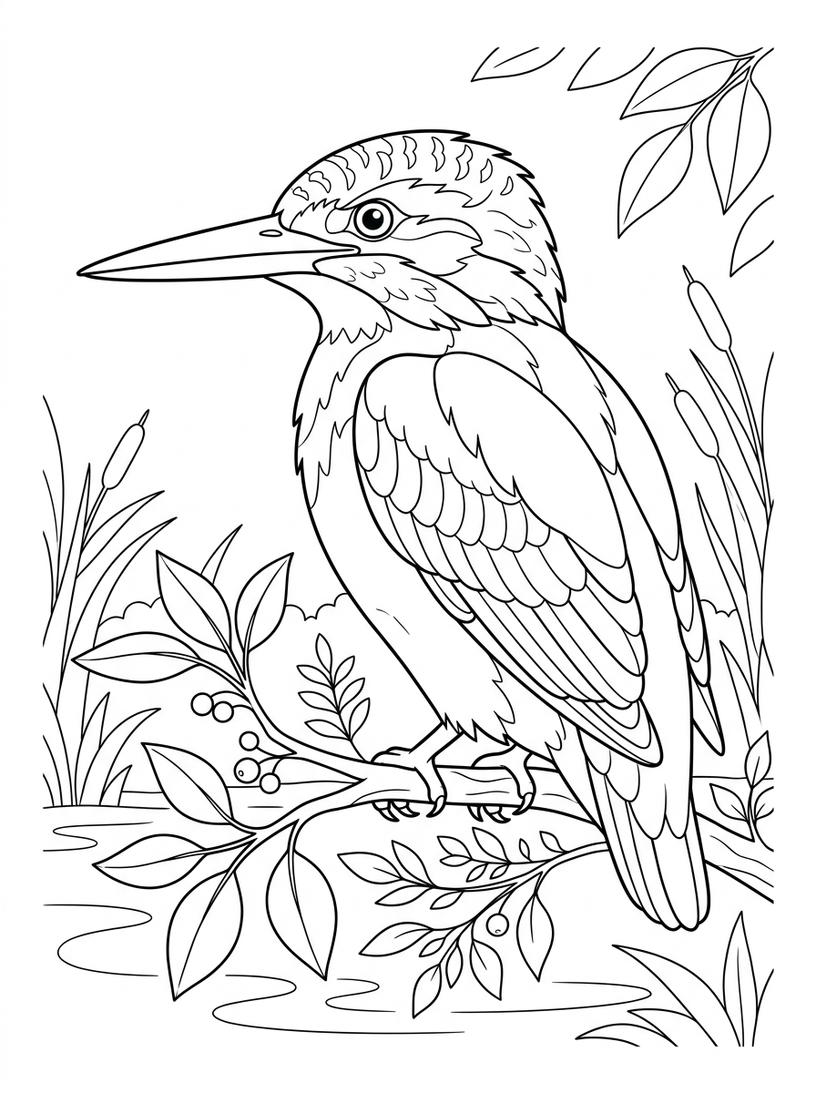Kingfisher coloring pages printable