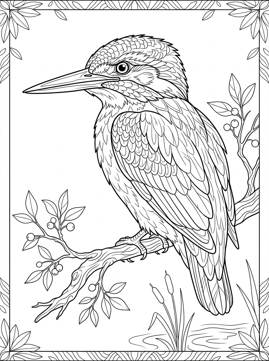 Kingfisher free coloring pages