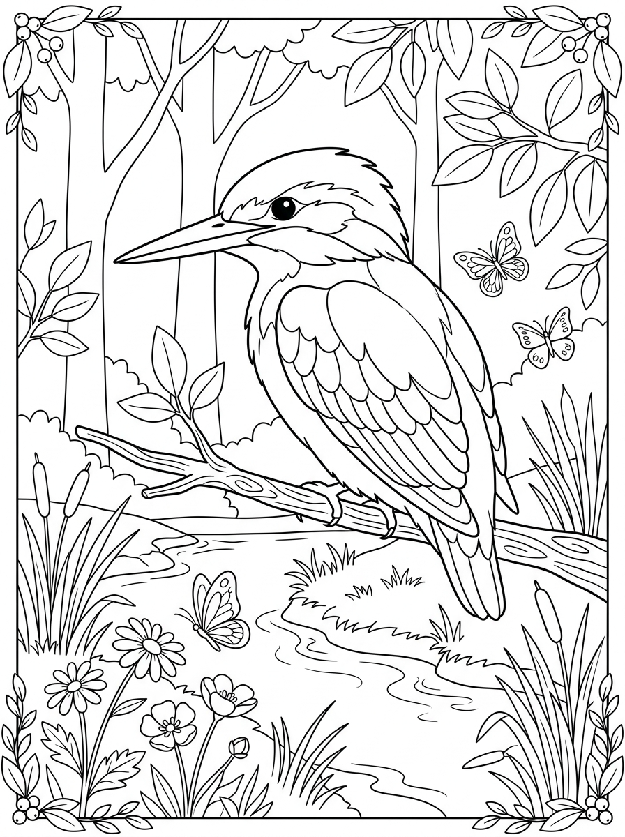 coloring pages for Kingfisher