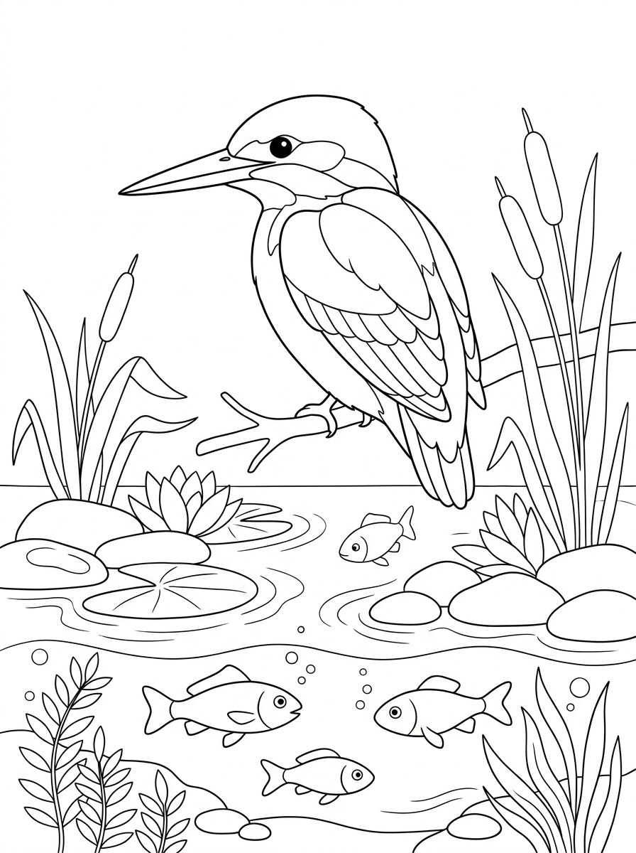 Kingfisher coloring pages pdf