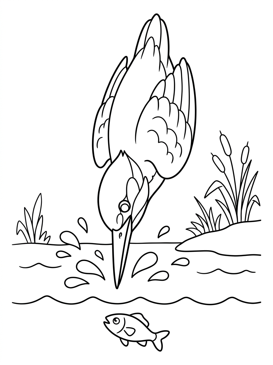 free Kingfisher coloring pages printable