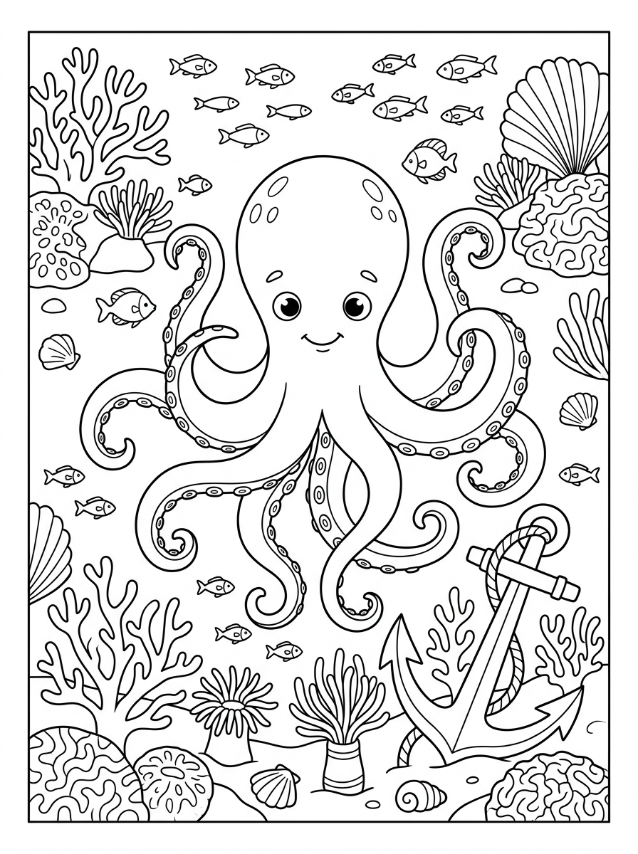 Página para colorir gratuita para imprimir do Kraken_coloring_underwater_202606021047 para adultos