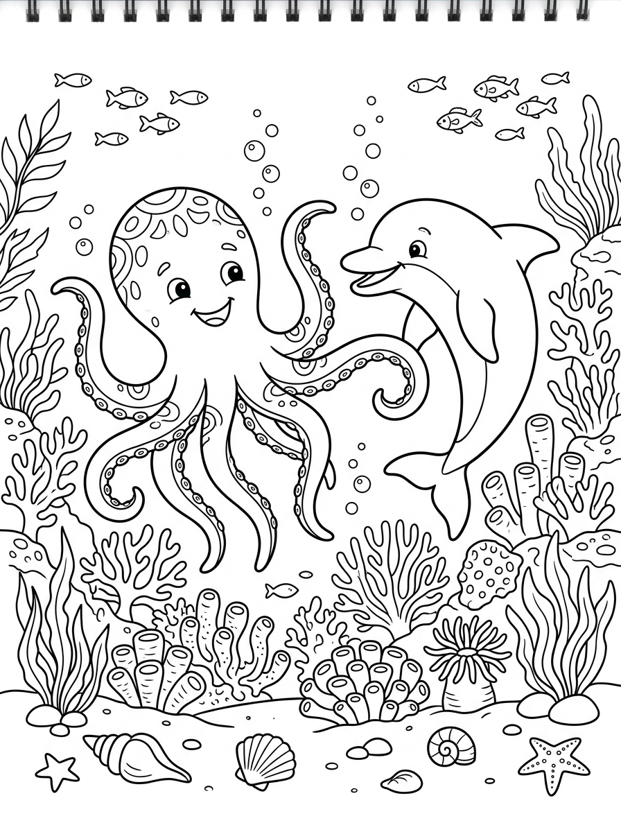 Desenhos para colorir gratuitas de Kraken_brincando_com_golfinho_202606021048