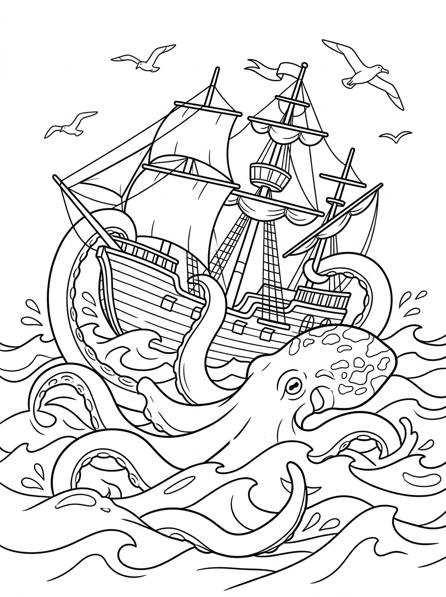 Desenhos para colorir de enfeites Kraken_wrapping_sailing_ship_202606021045