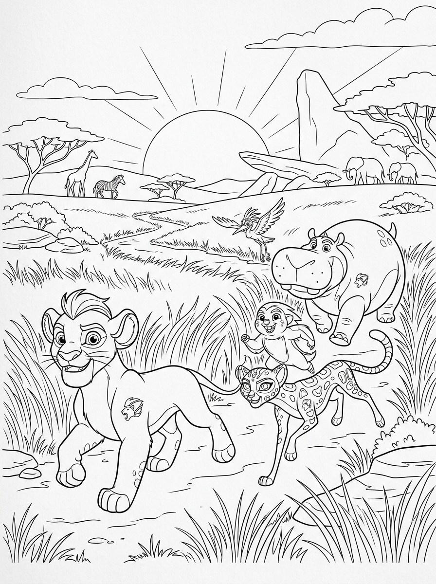 Lion Guard coloring pages for kids