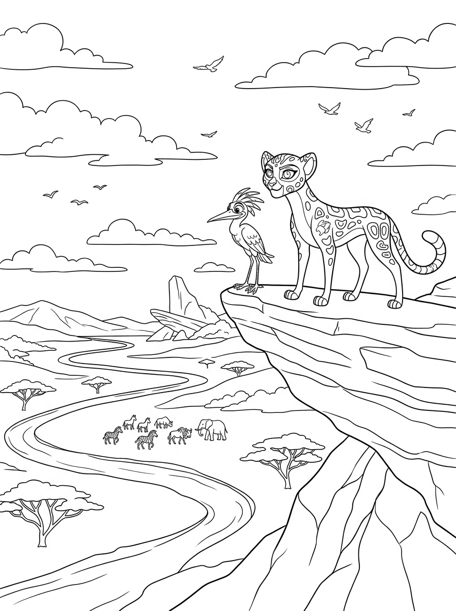 coloring Lion Guard pages