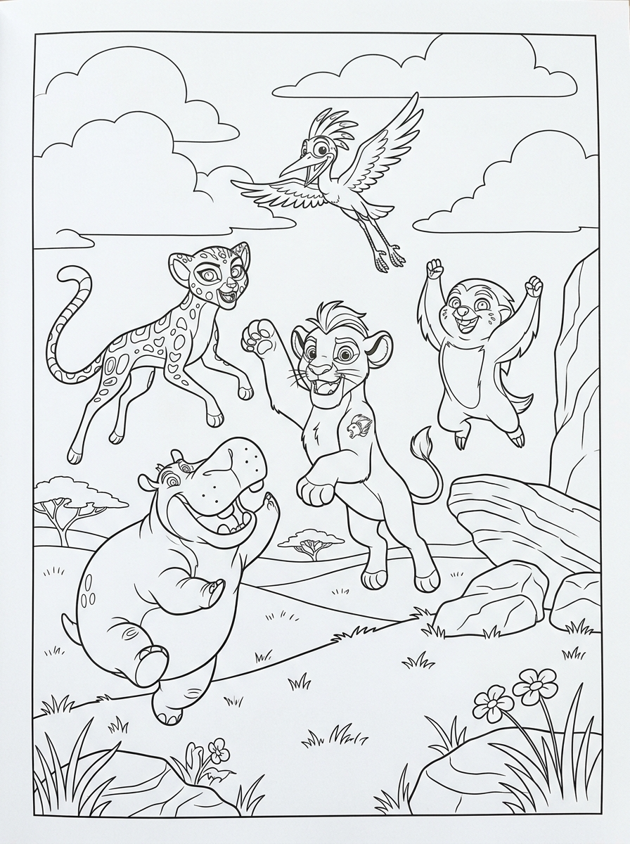 Lion Guard coloring pages easy 1