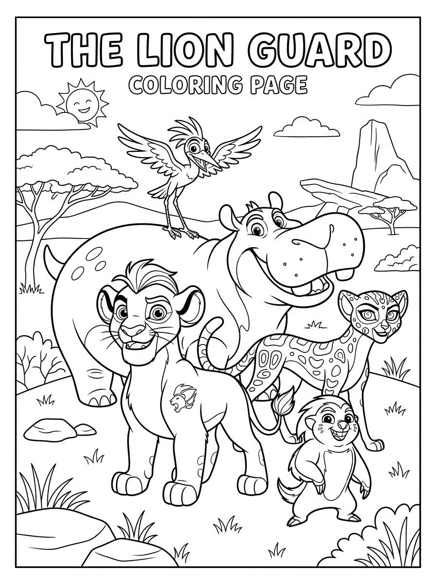 Lion Guard themed coloring pages