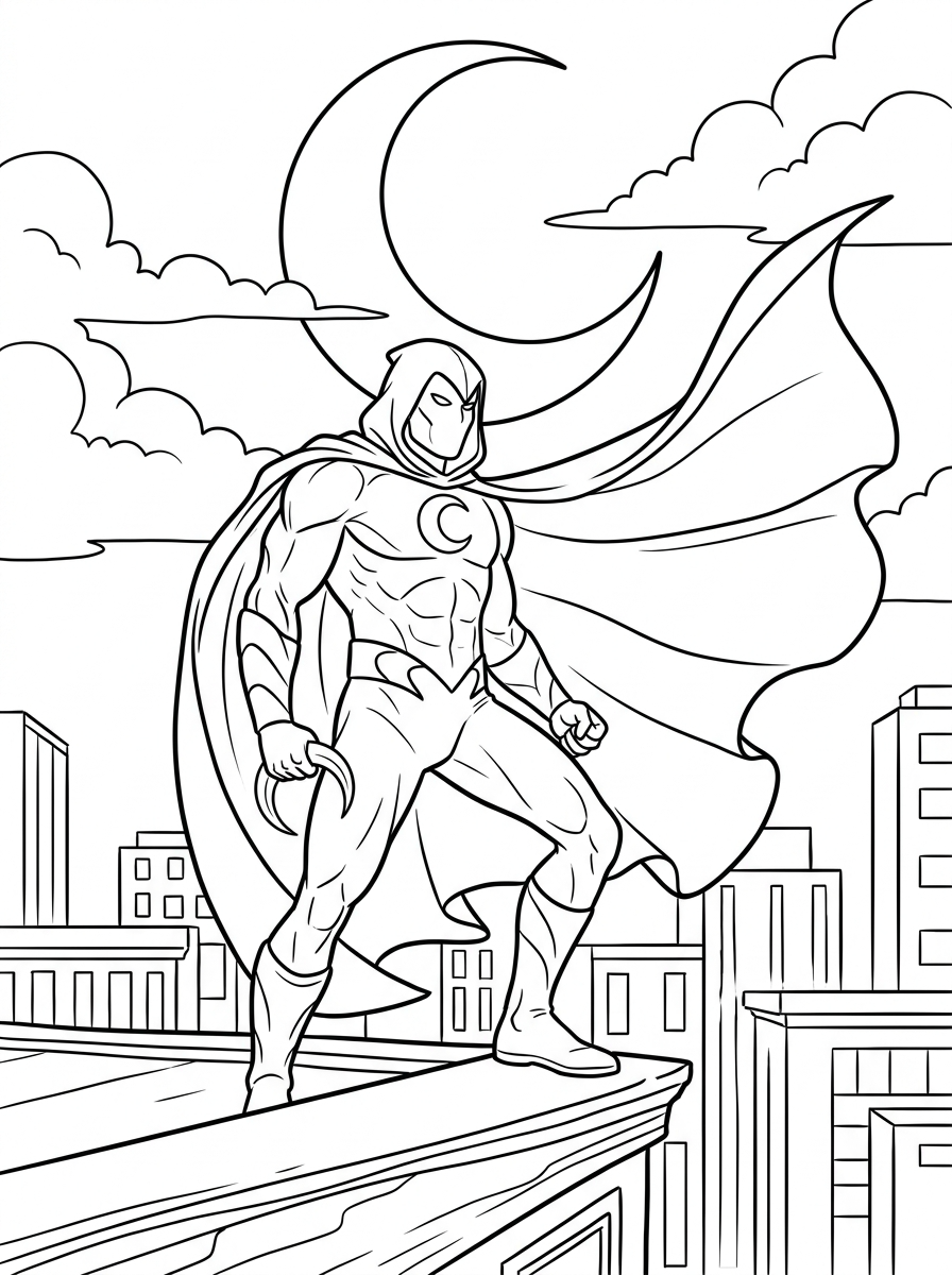 coloring pages Moon Knight