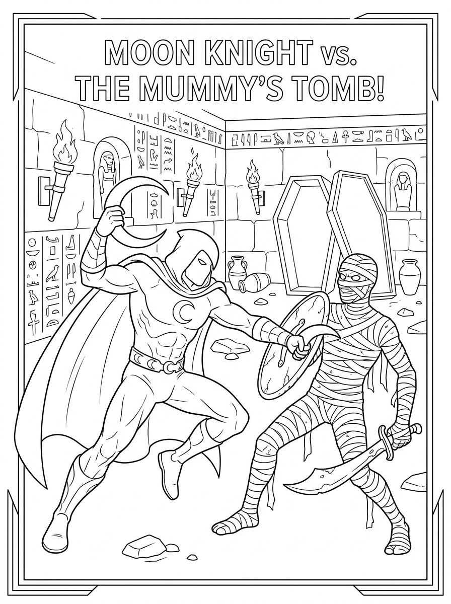 Moon Knight coloring pages 2