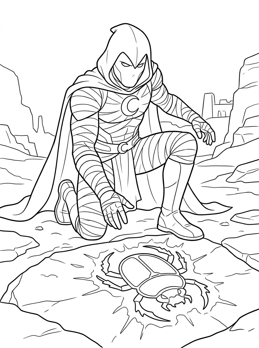 fun Moon Knight coloring pages 1