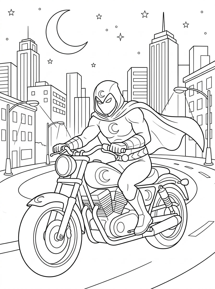 preschool Moon Knight coloring pages