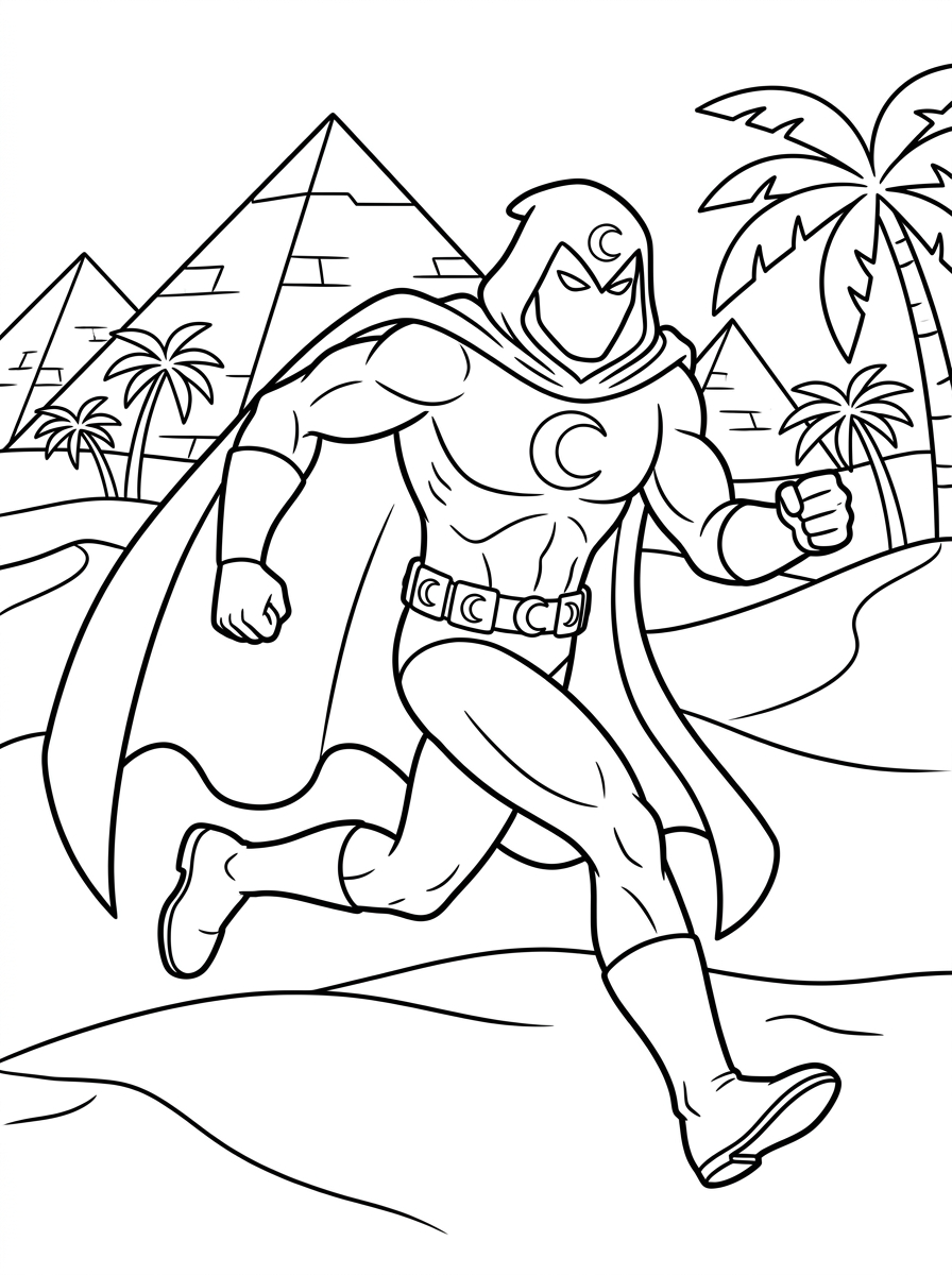 free Moon Knight coloring pages pdf 1