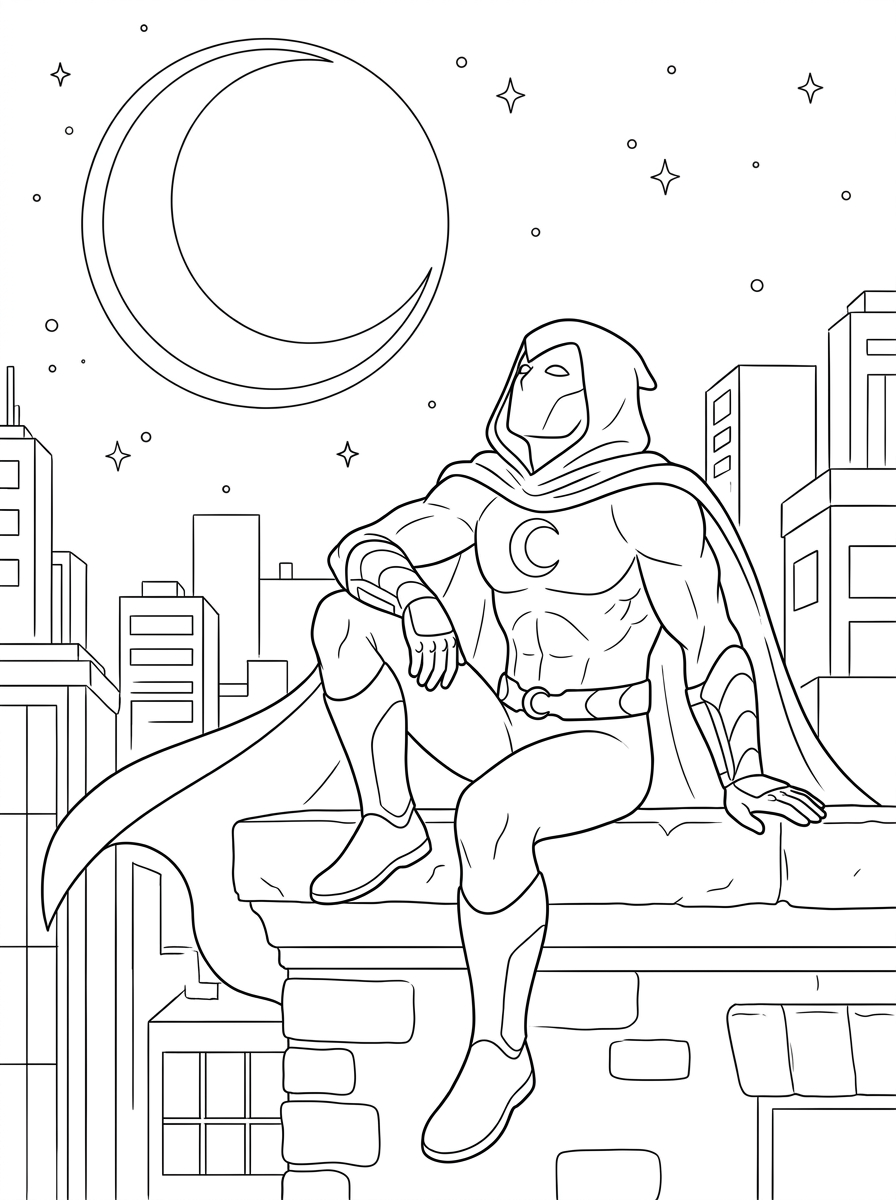 Moon Knight free coloring pages