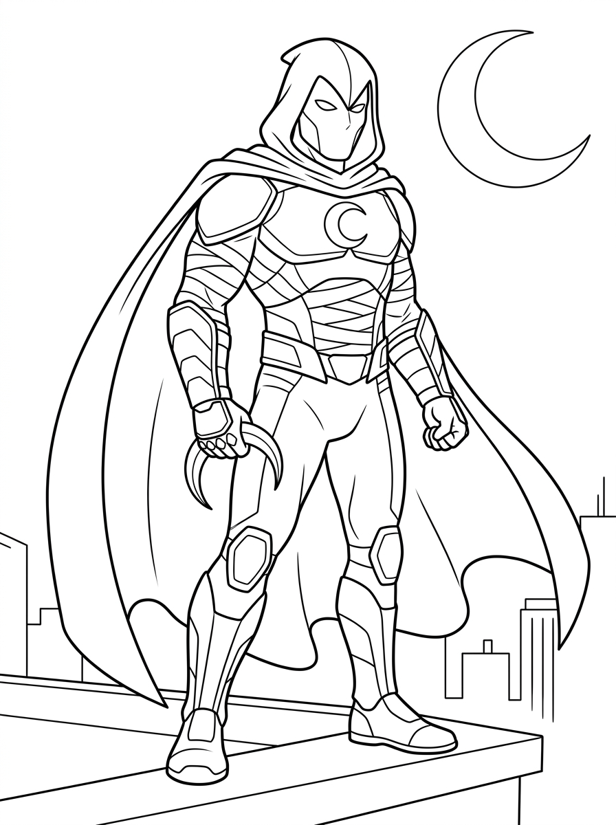fun Moon Knight coloring pages