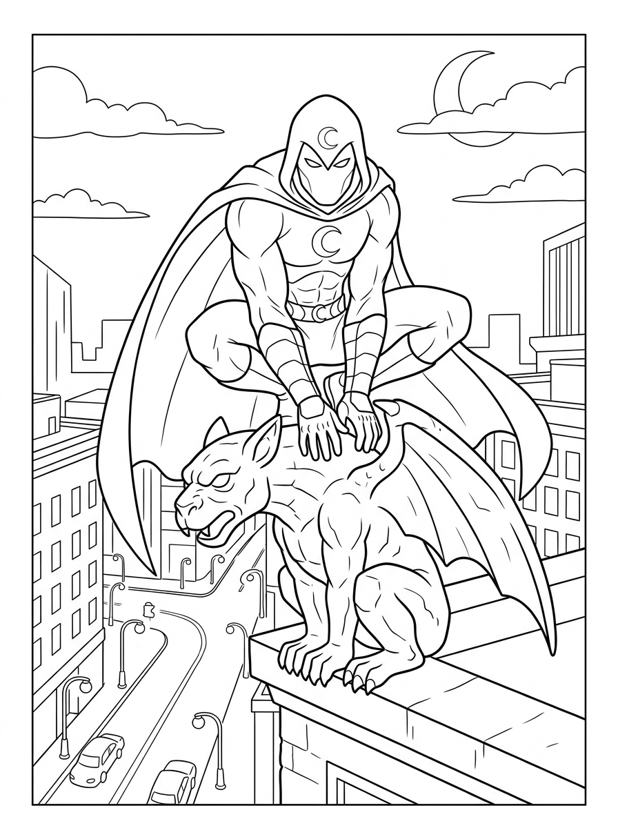 Moon Knight coloring pages 1