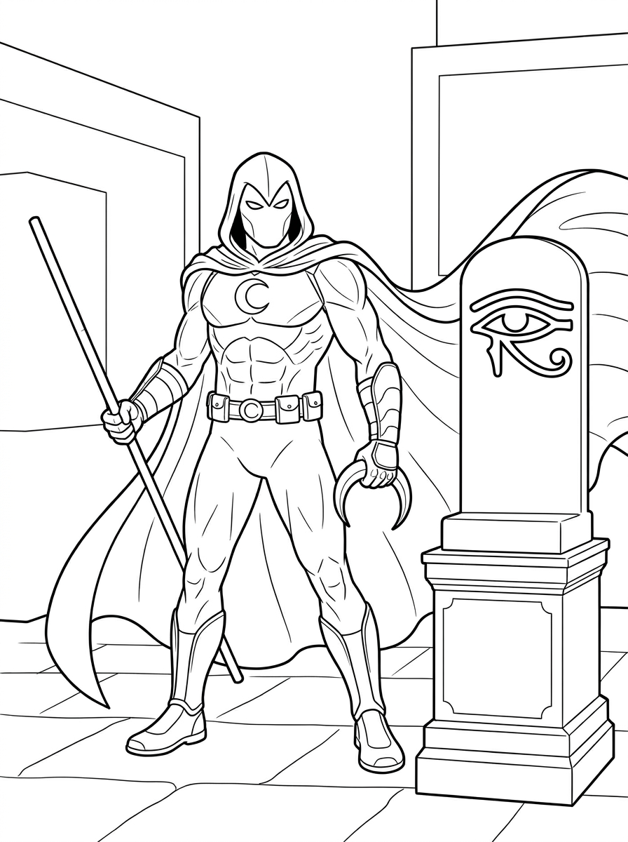 Moon Knight adult coloring pages