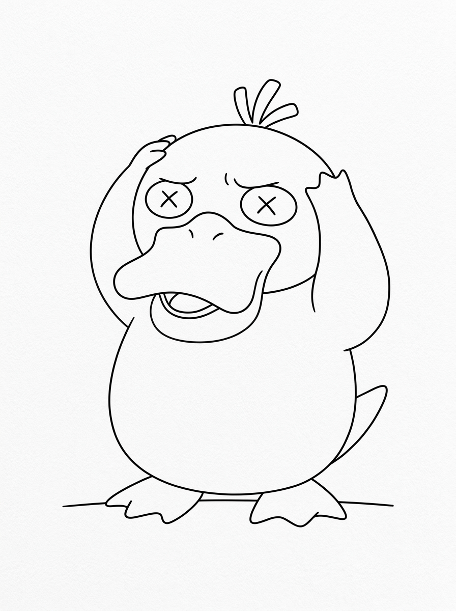 Psyduck omalovánky karet